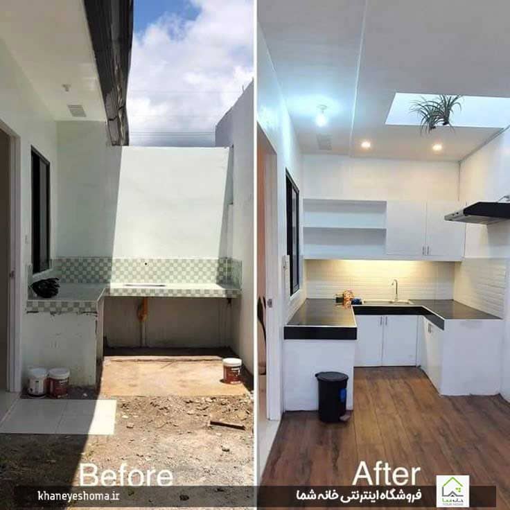 قبل-بعد-طراحی-آشپزخانه-مینیمال-با-هزینه-محدود